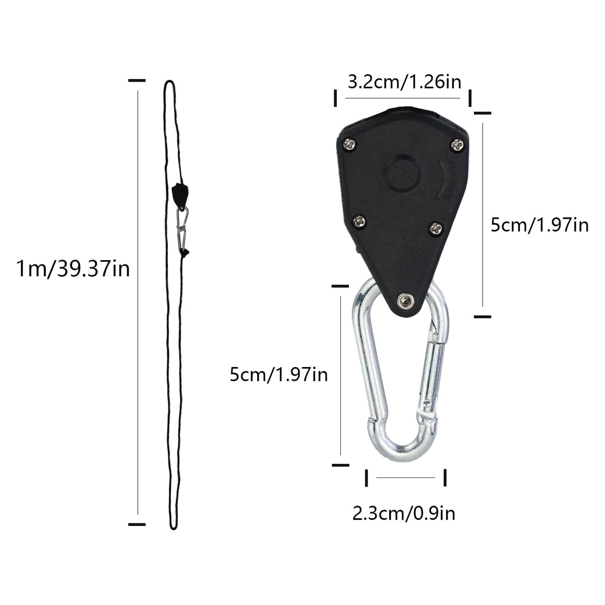 2 Stk. Seilratschen für Growlampen (34kg)